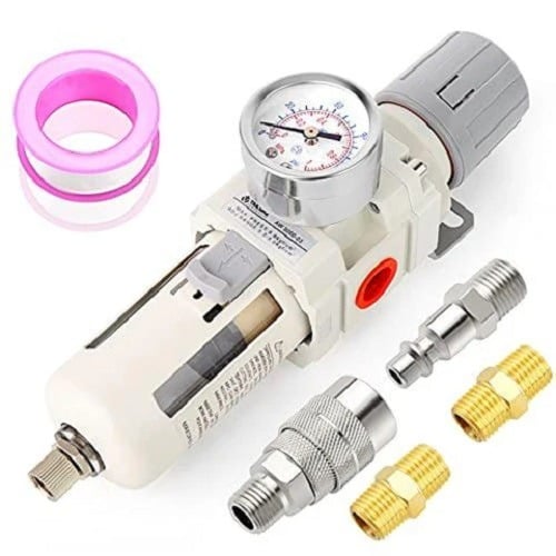 TAILONZ PNEUMATIC 3/8 NPT Air Filter Pressure Regulator Combo w Filter & Gauge