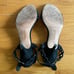 Loeffler Randall Opal Nubuck Leather Kitten Heel Strappy Sandals Black Size 8