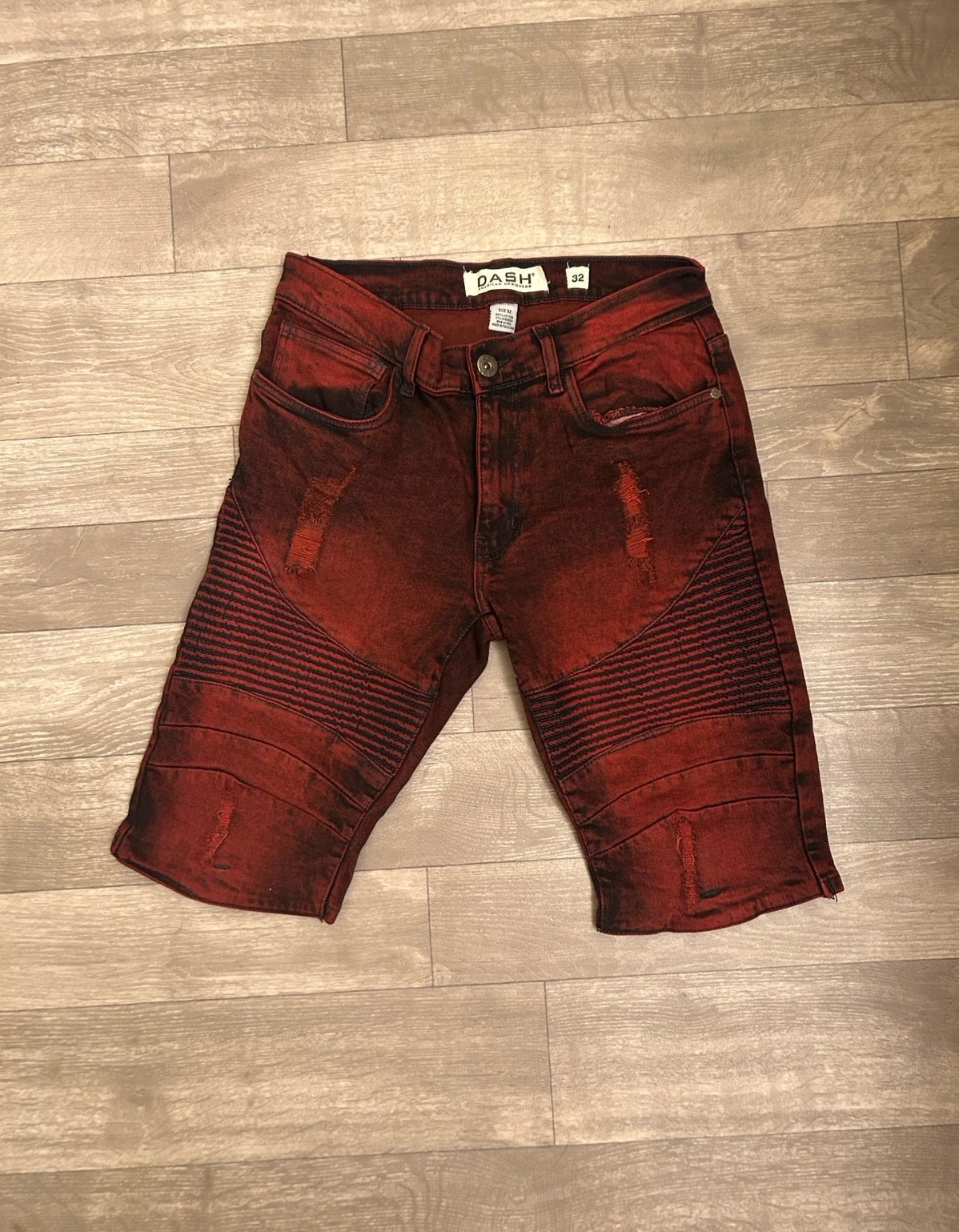 Red Jean Shorts