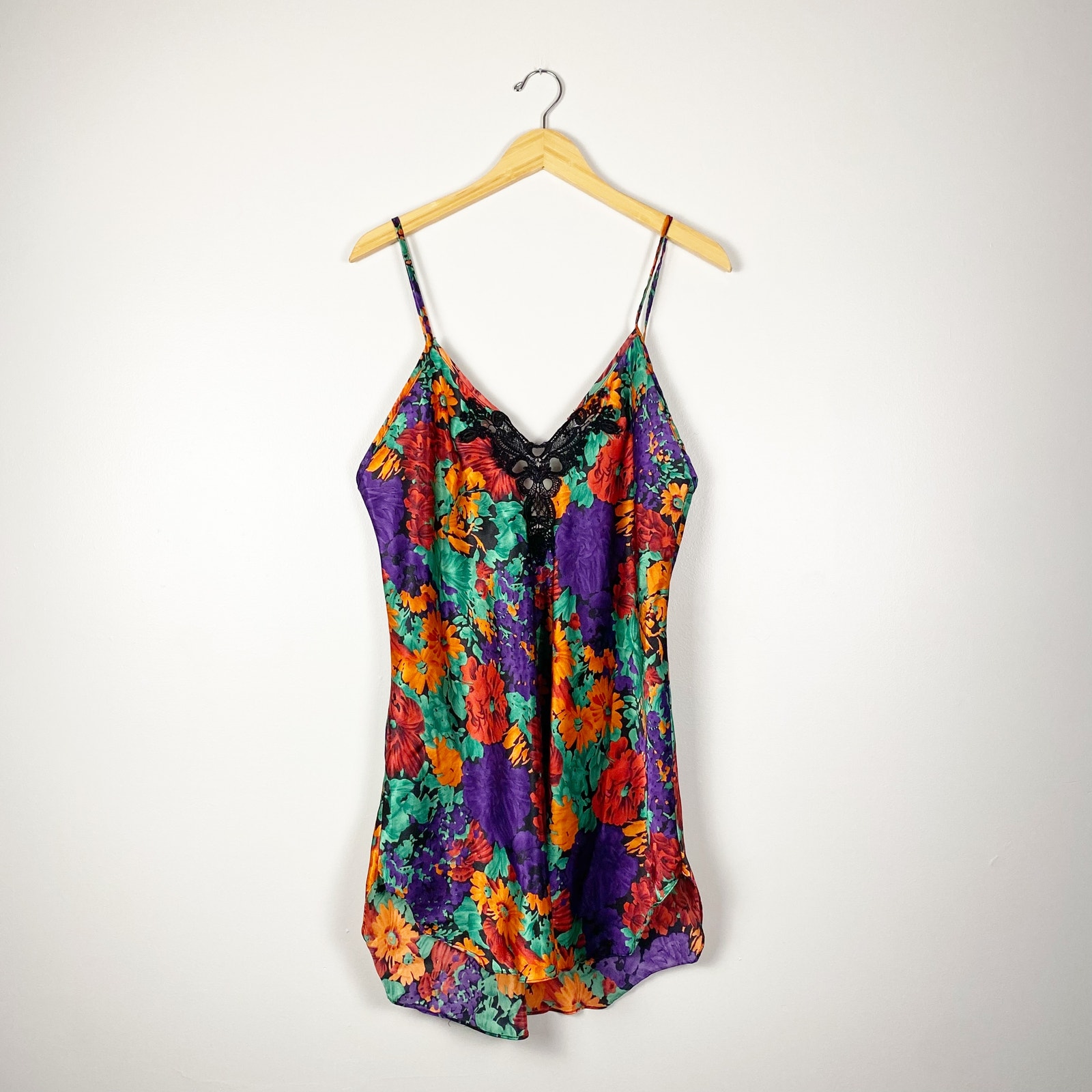 Vintage Victoria's Secret Gold Label Floral Lace Mini Slip Nightgown Large