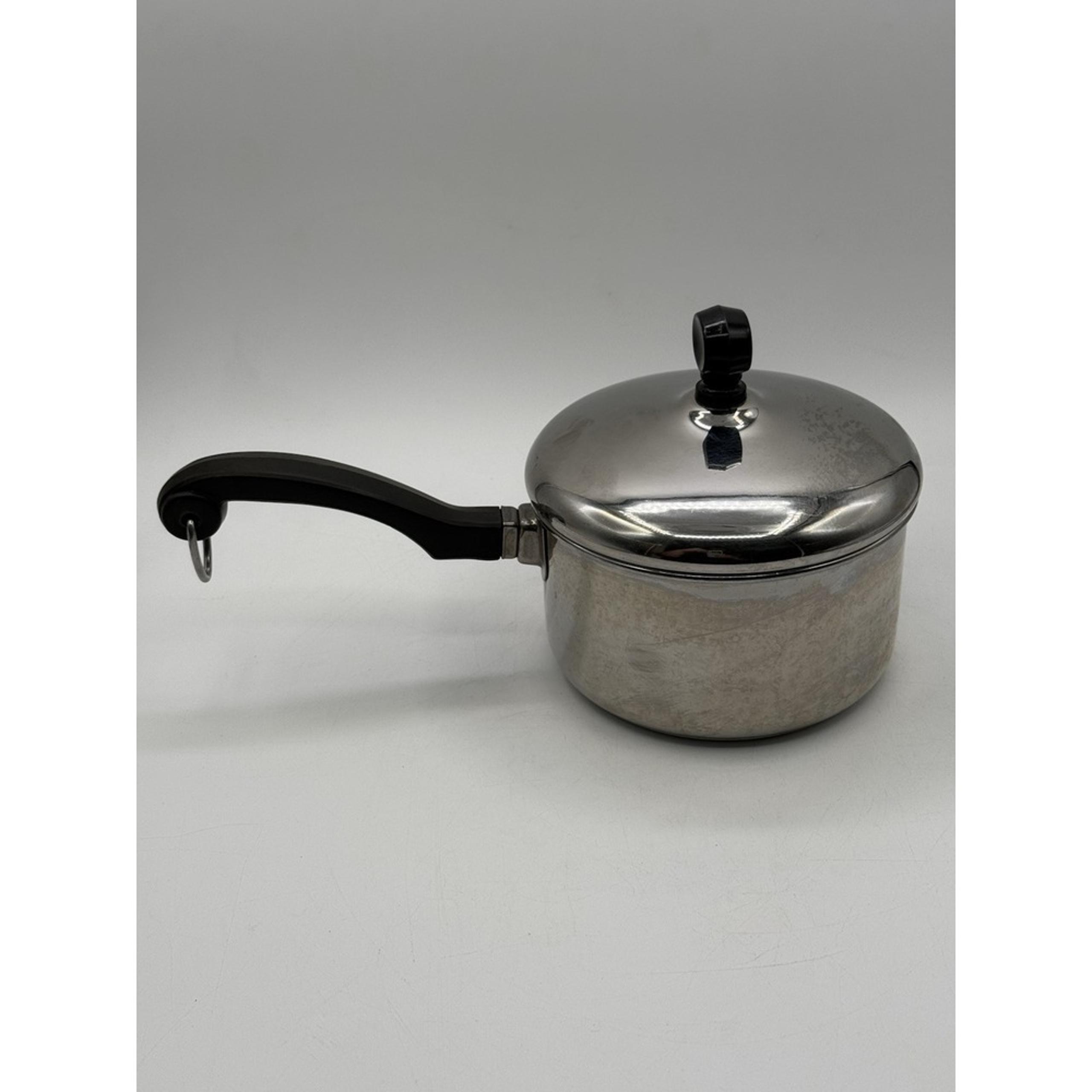 Vintage Farberware 1 Qt Saucepan With Lid Aluminum Clad Stainless Steel Pot USA