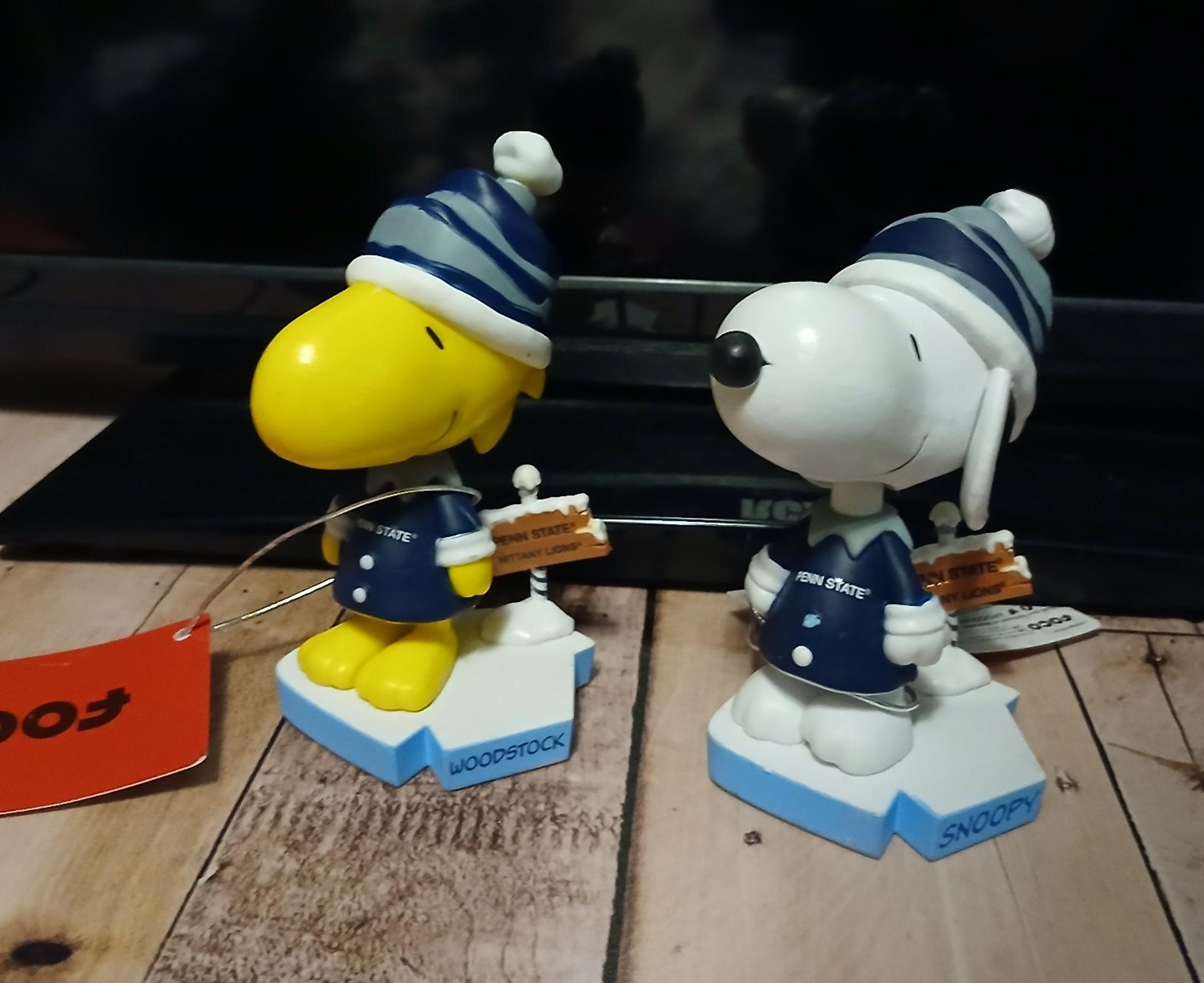 New Peanuts Woodstock & Snoopy Penn State Bobblehead Winter NFL FOCO Set