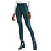 NWOT INC International Concepts Women's Faux-Leather Leggings Green SZ-2