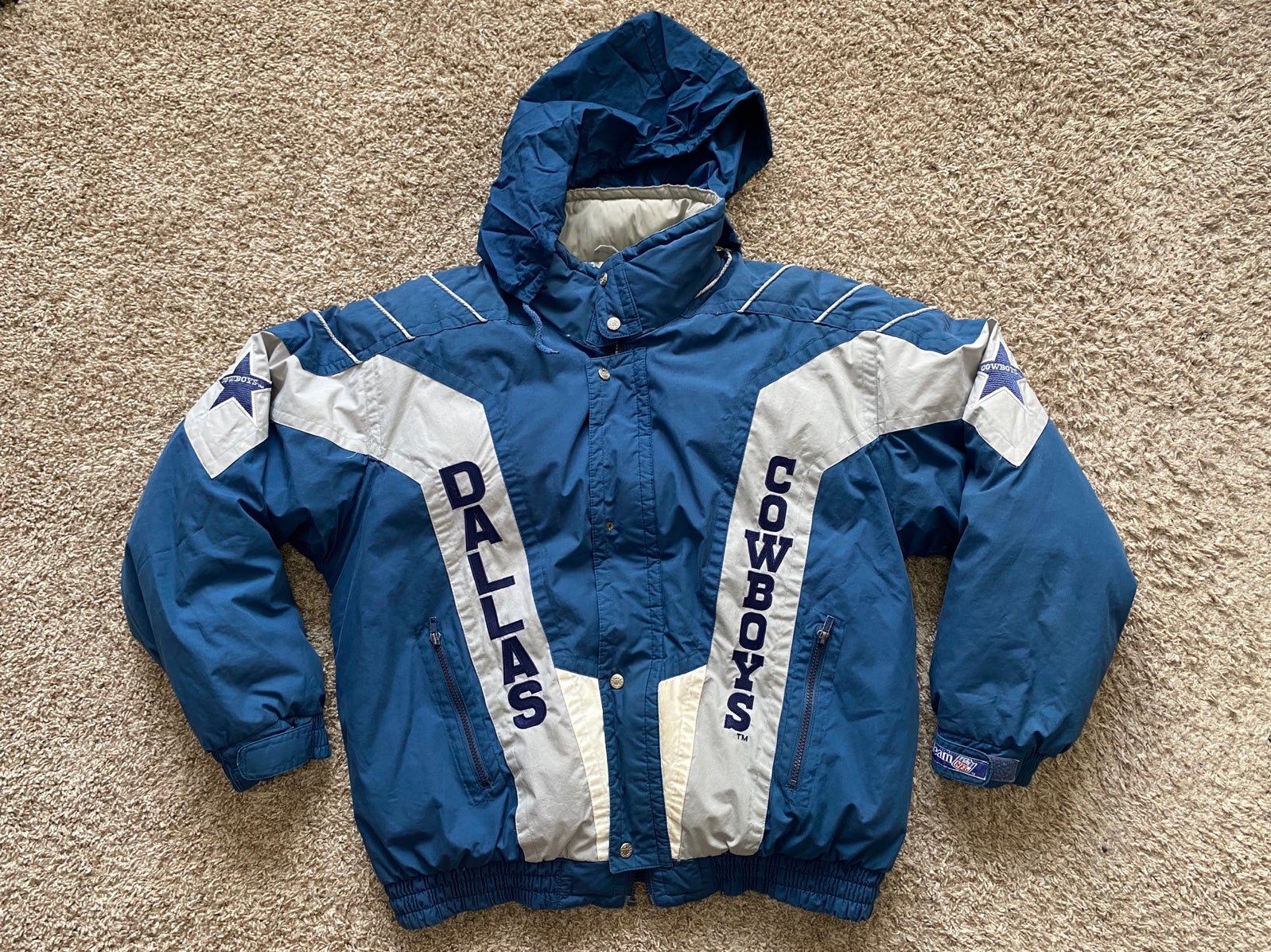 Vintage 90s Triple Fat Goose Dallas Cowboys NFL Blue Windbreaker Jacket Men's XL