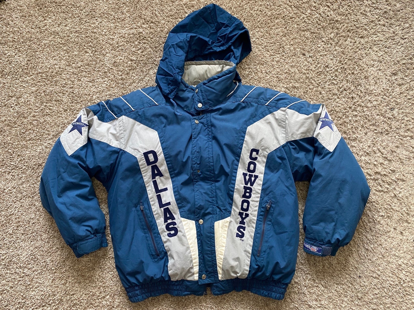 Vintage 90s Triple Fat Goose Dallas Cowboys NFL Blue Windbreaker Jacket Men''s XL