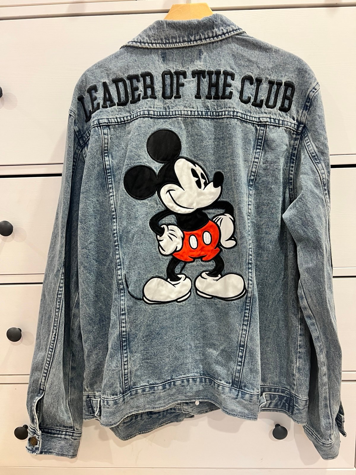 Disney Mickey Denim Jacket Leader of the Club Large