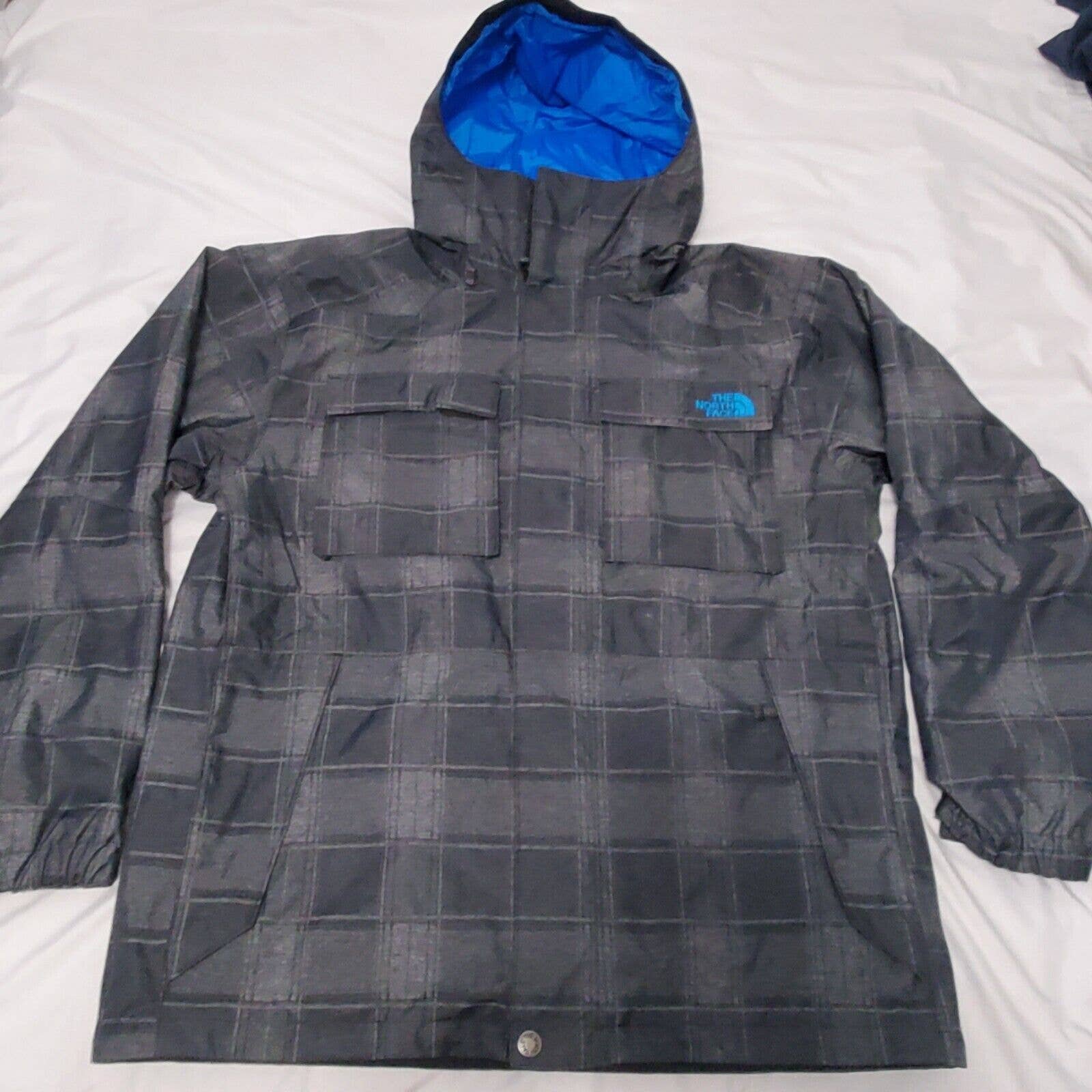 The North Face Hyvent Gray Plaid Men's Snowboard Jacket Waterproof Sz L