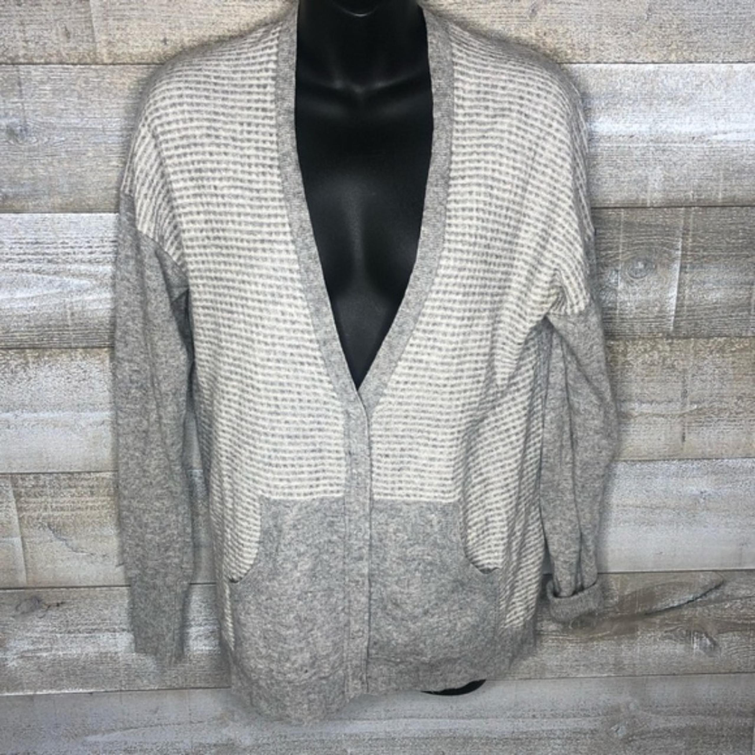 Rebecca Taylor merino wool cashmere grey button up lightweight cardigan sweater
