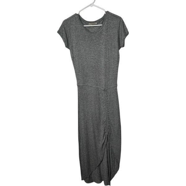 Allsaints Marley Gray T-Shirt Jersey Short Sleeve Midi Dress Size S