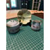 Vintage Noritake Hand Painted Sugar & Creamer Set With Scenic Dish