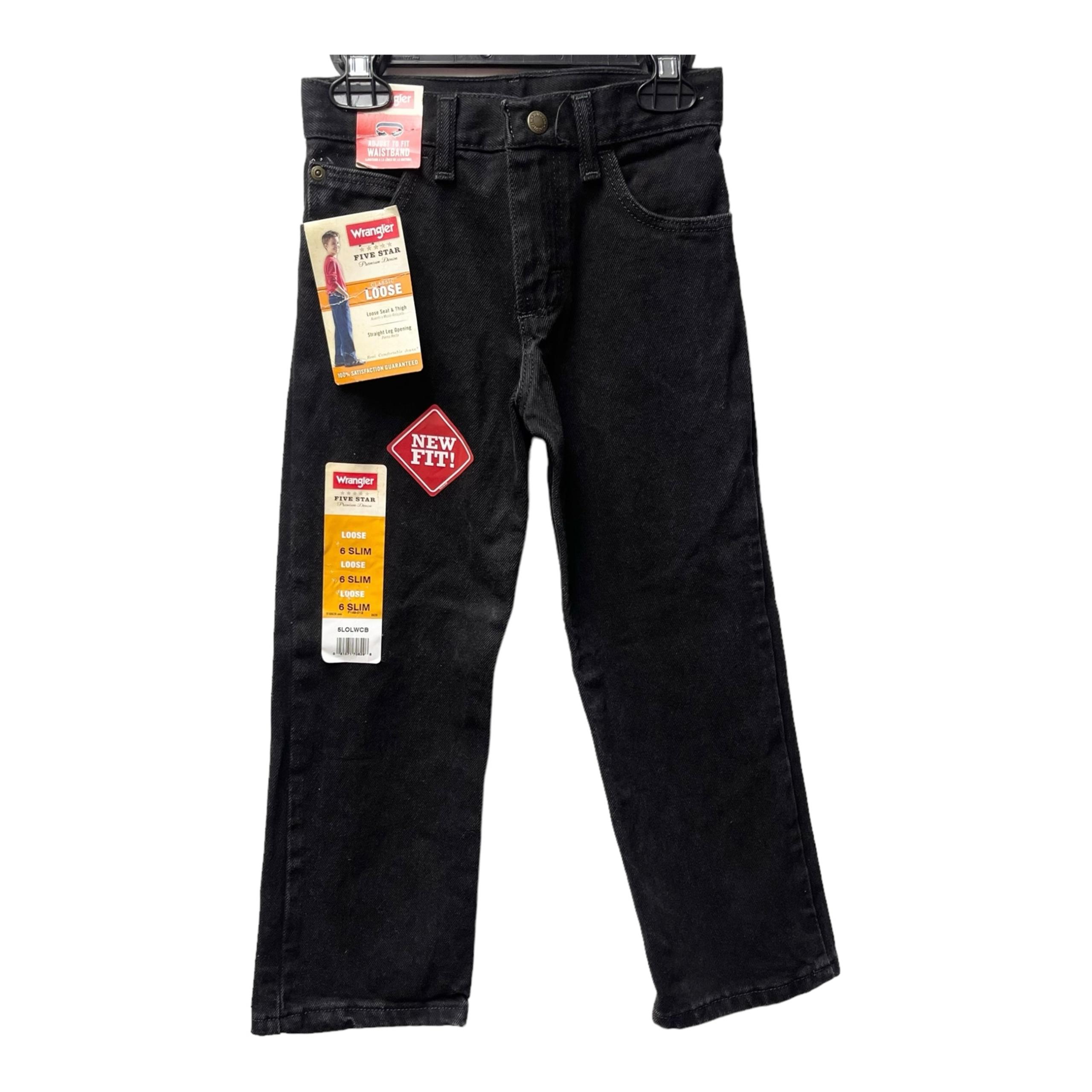 Wrangler Five Star Premium Boys Loose Fit Straight Leg Jean Size 6 Black