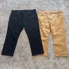 Levi’s 541 Athletic Taper Men’s Black Denim Jeans & Tan Pants Lot 44x30