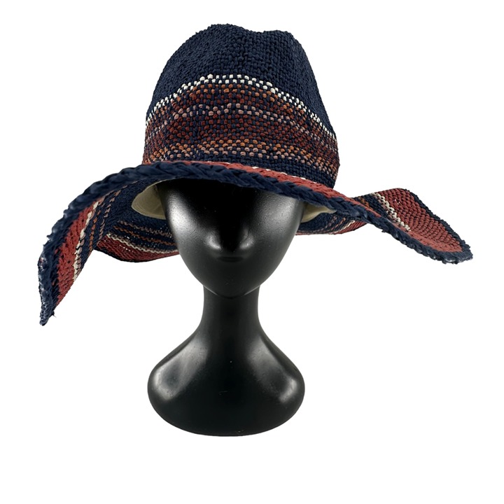 NWOT Hat Attack Multi-Stripe Pattern Bucket Hat Beach Vacation 100% Paper