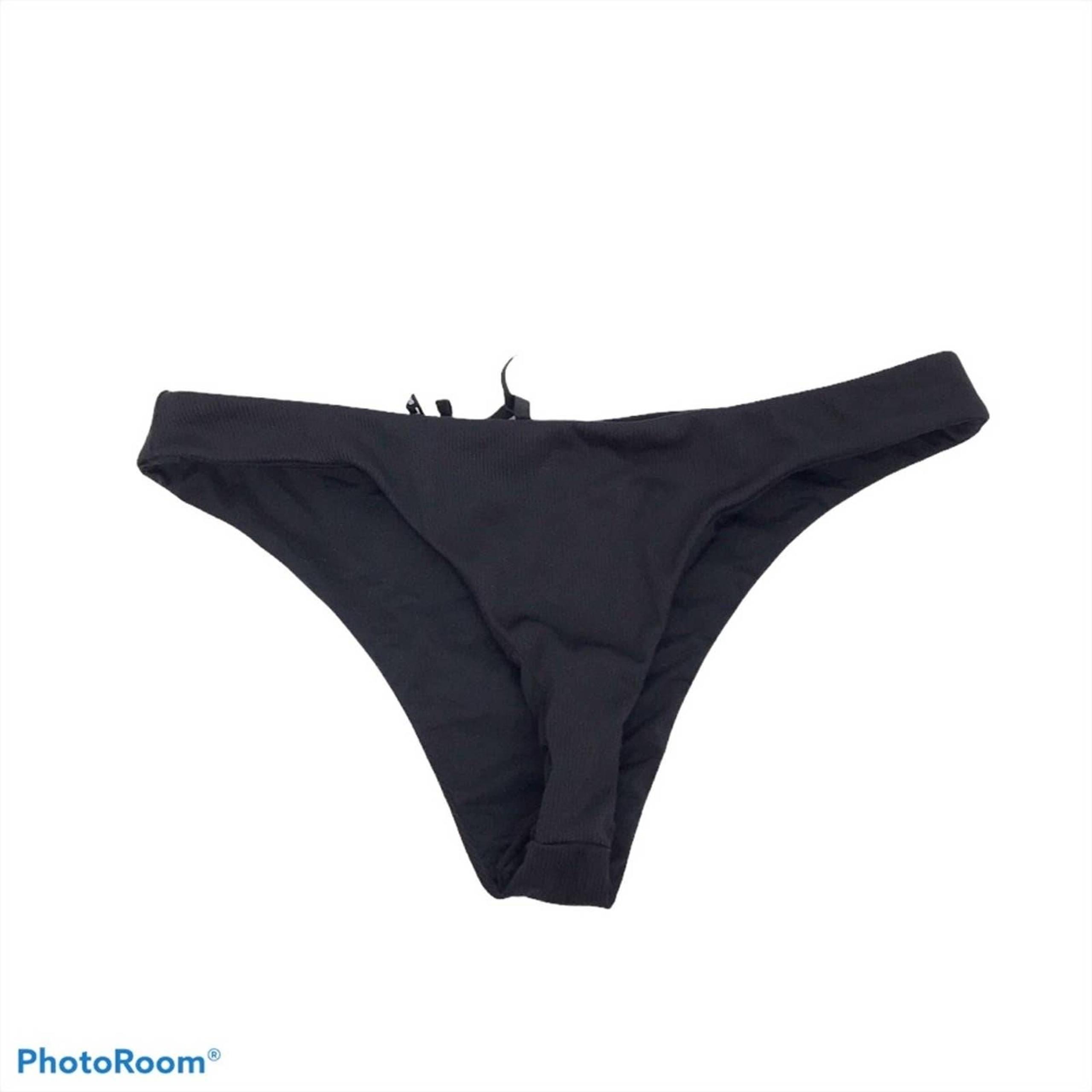 Koral solid black ribbed bikini bottoms