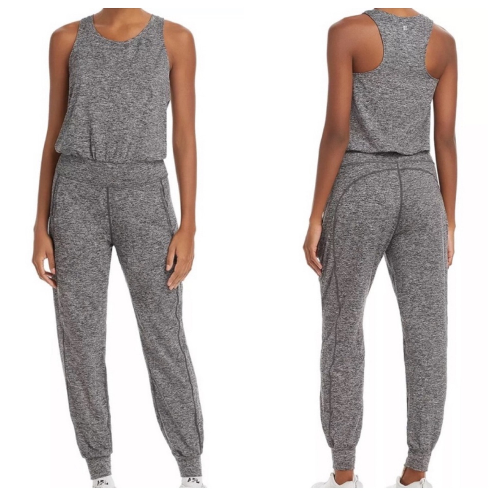 Sweaty Betty Gary Jumpsuit Gray Space Dye Jogger Jumpsuit Sz M
