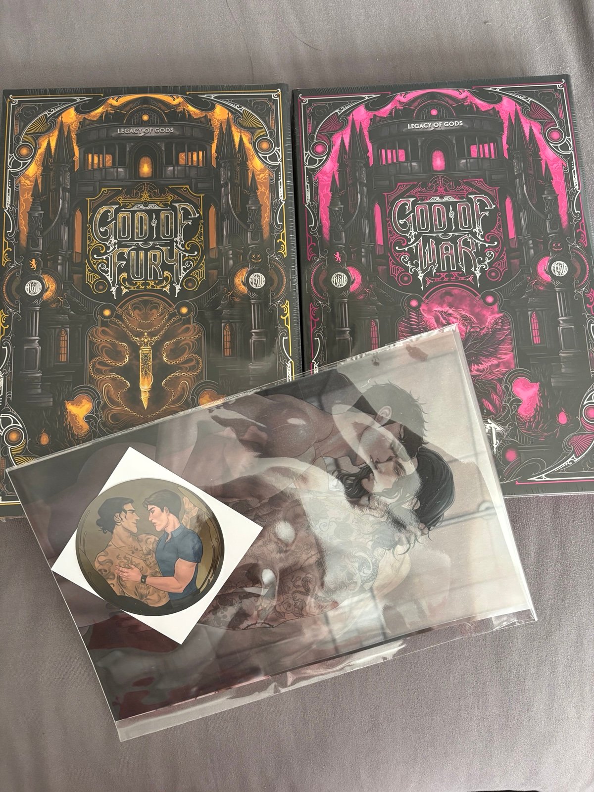 Books For Days Crate God of Fury and God of War by Rina Kent with Overlays