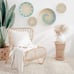 Green Barn Wall Basket Decor Boho Set of 4 - Hanging Woven Wall Baskets, 14x14