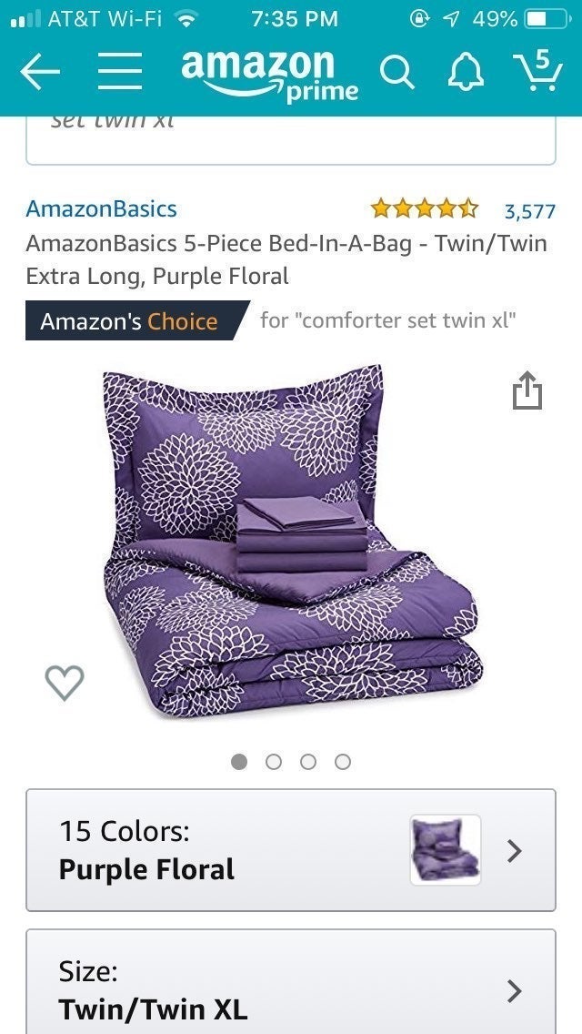 5 Piece Bed In A Bag. Never Used