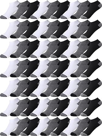 100 Pairs Mens Cushion Low Cut Socks Breathable Casual Socks Comfort Ankle Socks