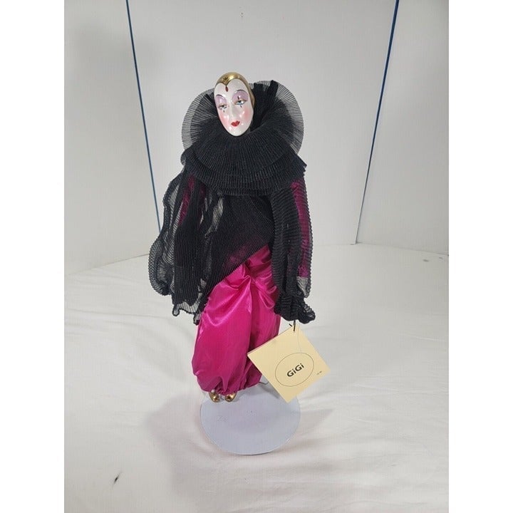 Vintage Porcelain Pierrot Clown Doll Gigi Charles A Berry Silvestri Poseable NEW