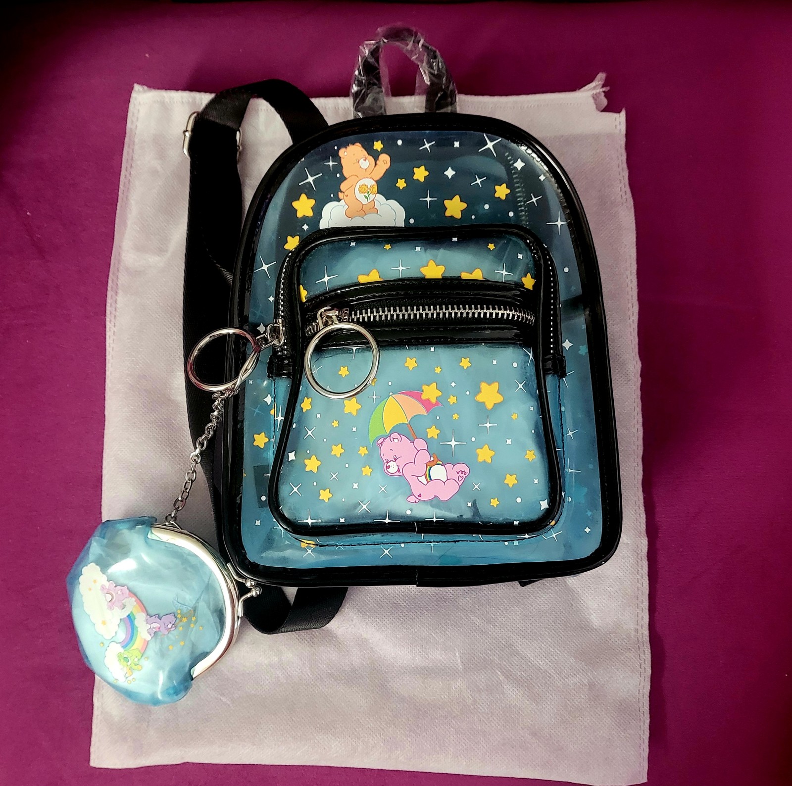 NWOT Dolls Kill x Care Bears CLEARLY A DREAMER MINI BACKPACK Coin Purse SET