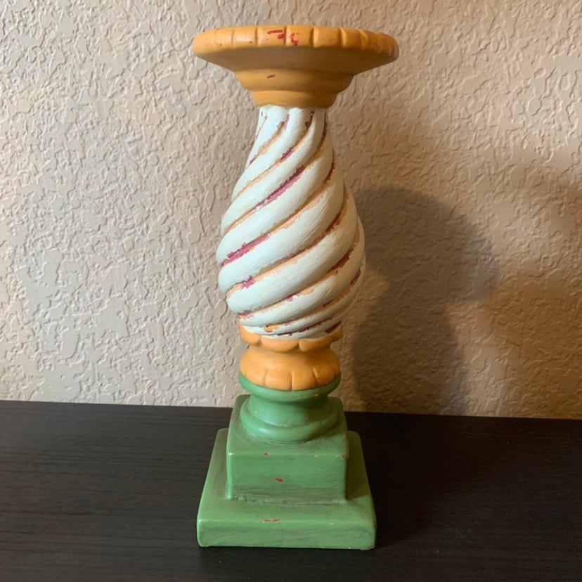 Beautiful rustic colorful candle holder