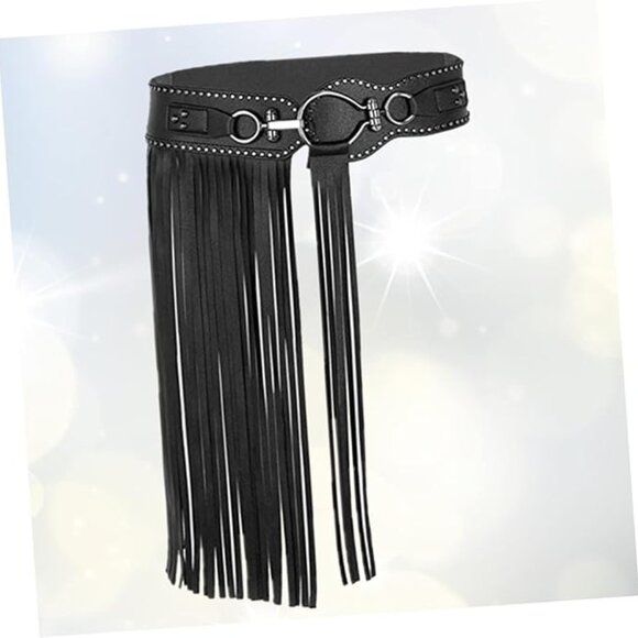 Leather waist chain fringe belt