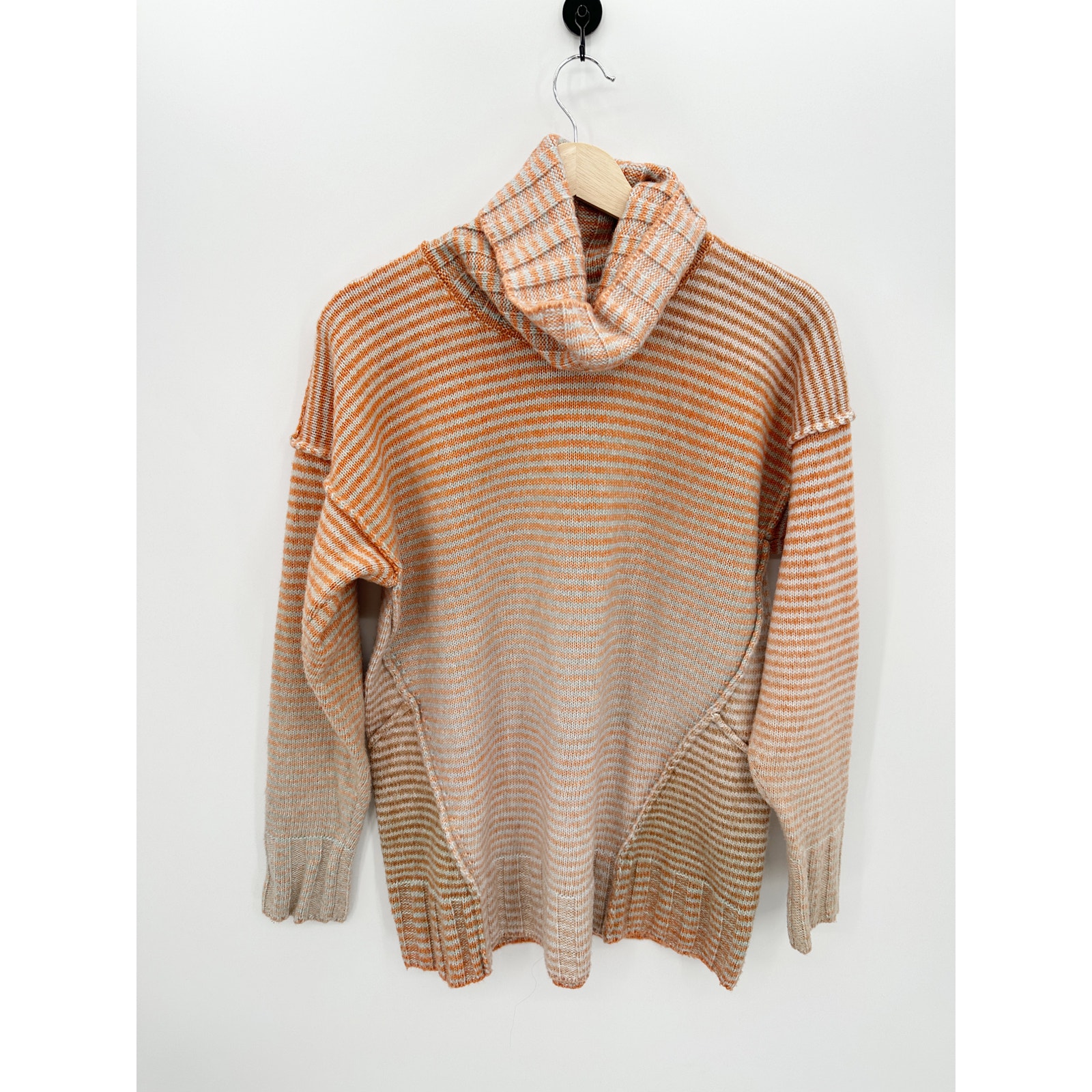 Cabi Orange Gray Ombre Pullover Sweater Cowl Neck Women Size M