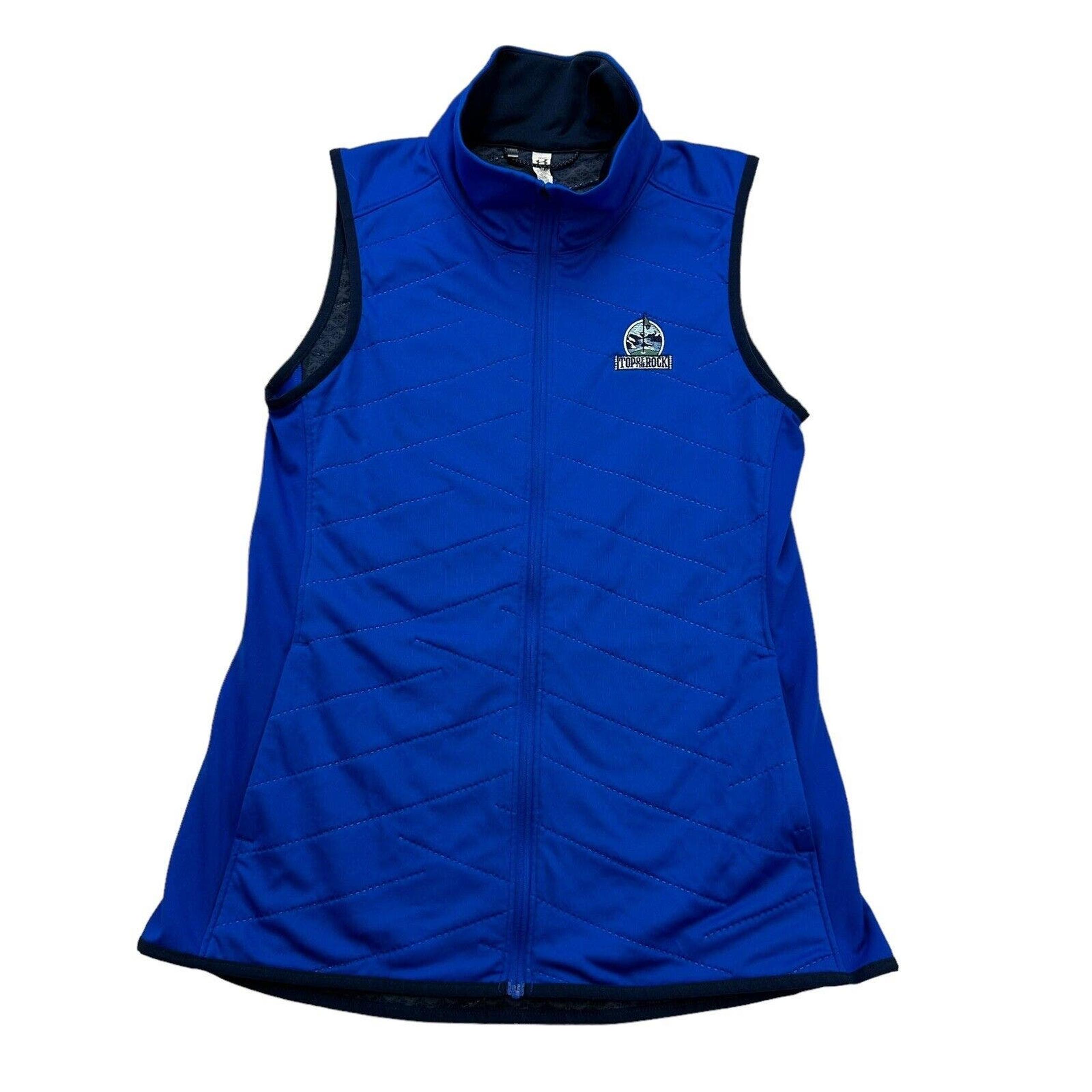 Under Armour Vest Womens Small S Blue Coldgear Full Zip Lightweight Sleeveless