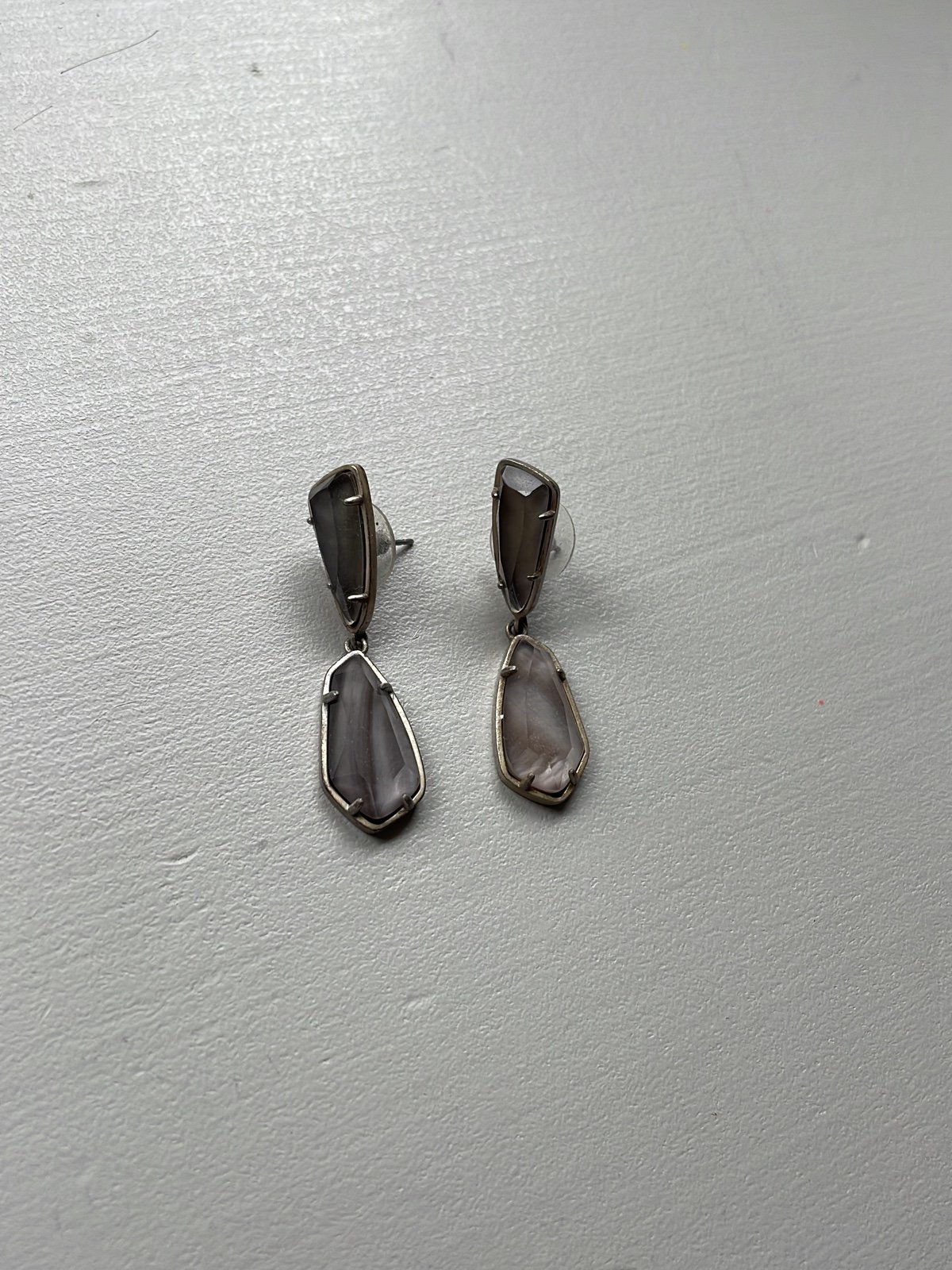 Kendra Scott Gunmetal Drop Earrings