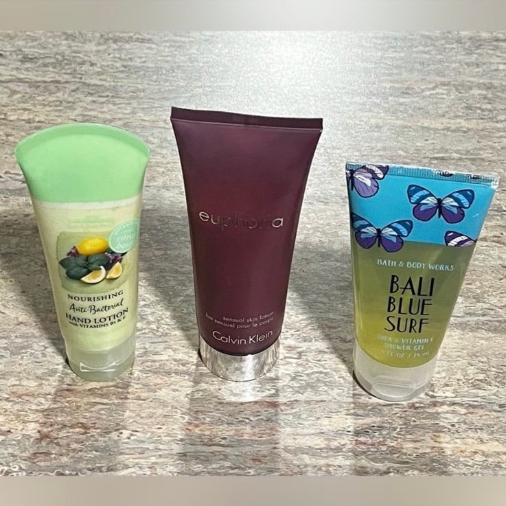 Bath & Body Works Bali Blue Surf, Lemon Basil, Euphoria Calvin Klein shower gel
