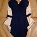 New Tory Burch Womens Lipsi One-Piece Swimsuit Tory Navy/White Small