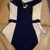 New Tory Burch Womens Lipsi One-Piece Swimsuit Tory Navy/White Small