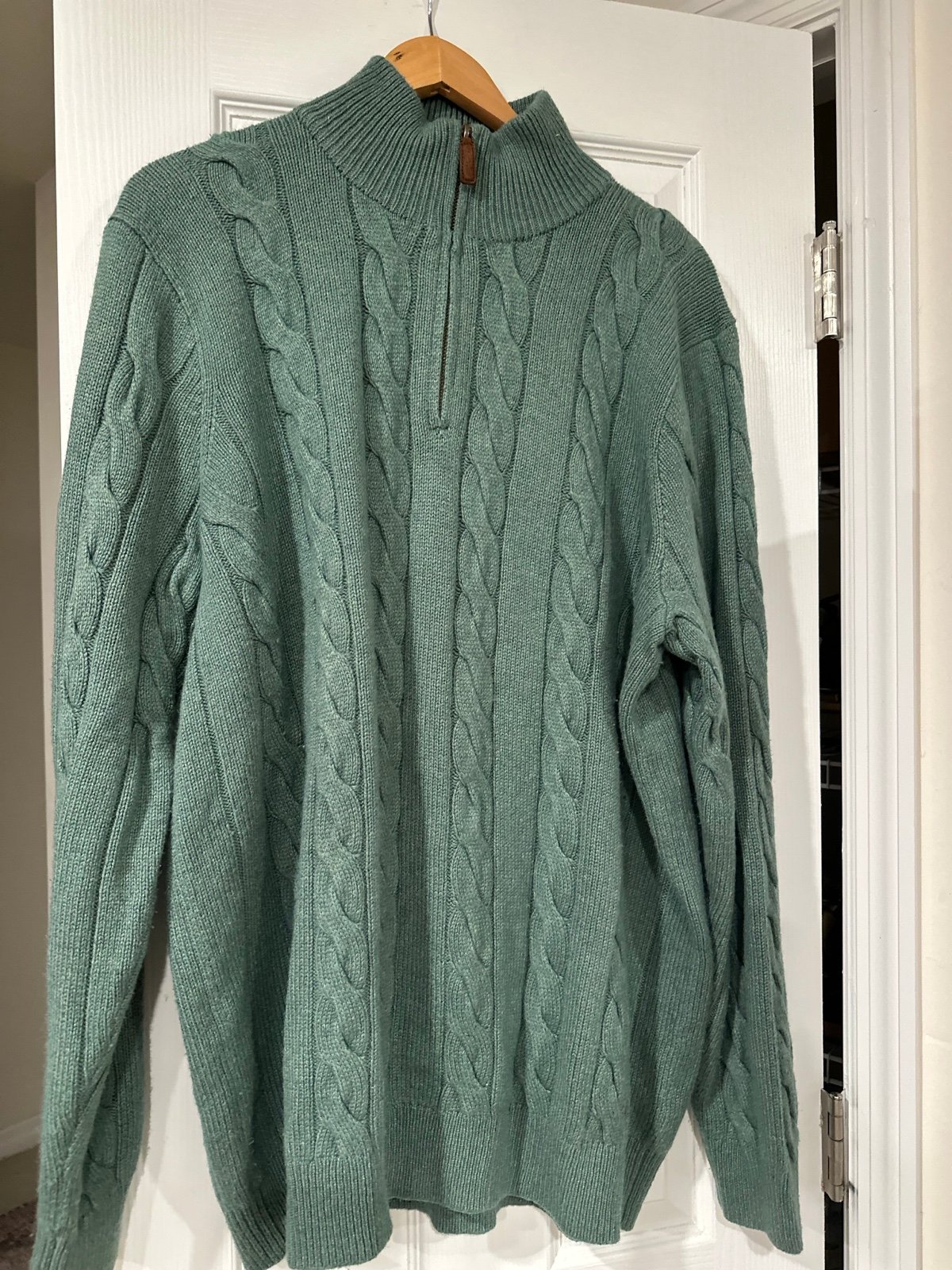 Polo Ralph Lauren Cable Knit Sweater 1/4 Zip Pullover Tussah Silk, /Cashmere