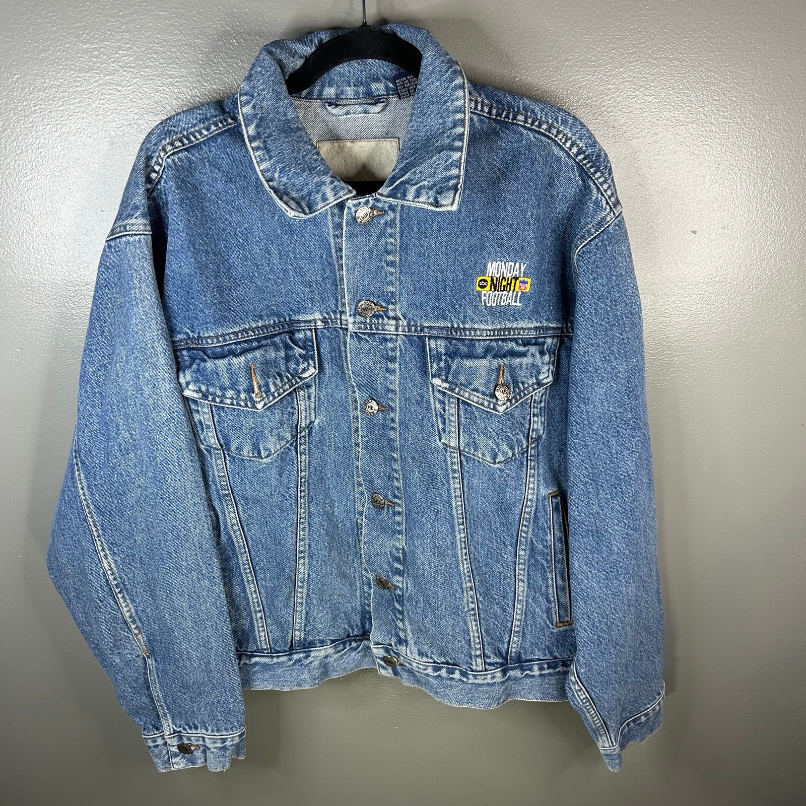Vintage ABC NFL Monday Night Football Jean Denim Jacket Size Large Rare