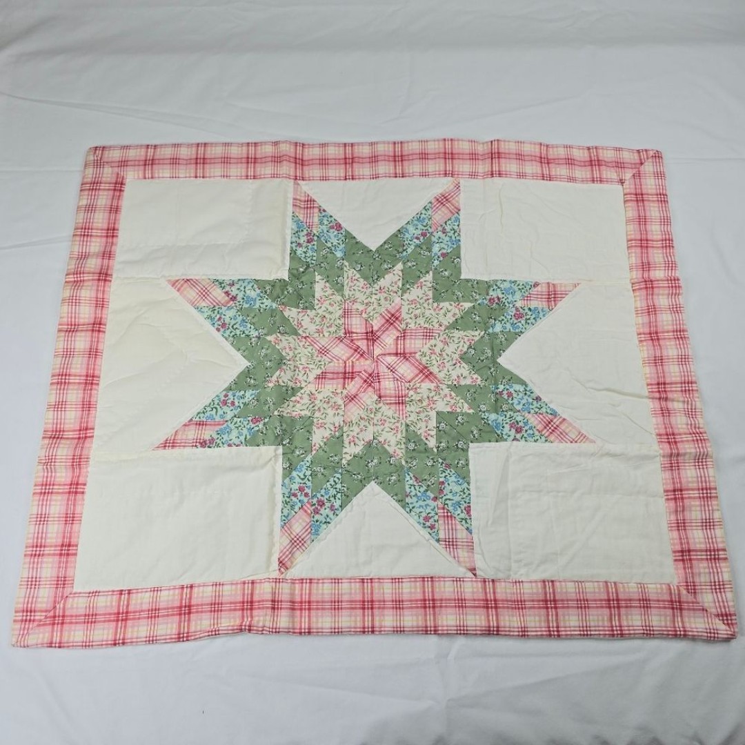 Vintage Quilted Pillow Sham, Large Farmhouse Pillowcase, Country Bedding nwt