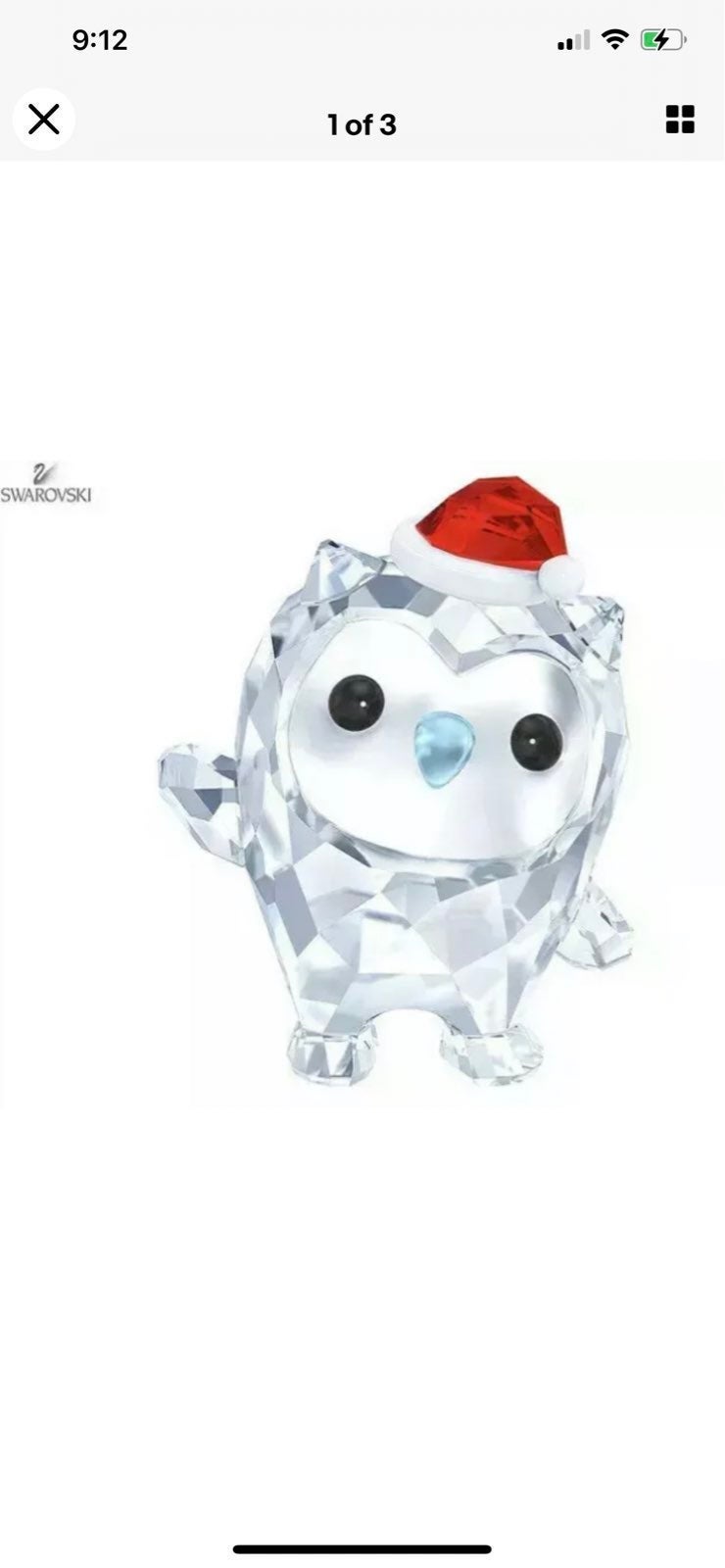 NIB Swarovski Christmas Hoot Owl Happy Holiday 2017 Crystal Figurine #5286202