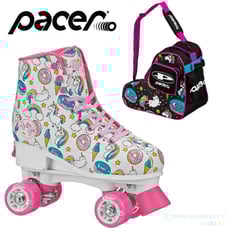 Rollr GRL Ella Adjustable Girls Roller Skates [Size 3-6] + Pacer Skate Bag Set