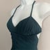 BCBGMAXAZRIA BRAIDED RUCHED GRECIAN TEAL CROSS BACK GOWN XS