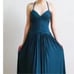 BCBGMAXAZRIA BRAIDED RUCHED GRECIAN TEAL CROSS BACK GOWN XS