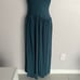 BCBGMAXAZRIA BRAIDED RUCHED GRECIAN TEAL CROSS BACK GOWN XS