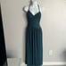 BCBGMAXAZRIA BRAIDED RUCHED GRECIAN TEAL CROSS BACK GOWN XS