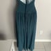 BCBGMAXAZRIA BRAIDED RUCHED GRECIAN TEAL CROSS BACK GOWN XS