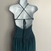 BCBGMAXAZRIA BRAIDED RUCHED GRECIAN TEAL CROSS BACK GOWN XS