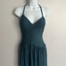 BCBGMAXAZRIA BRAIDED RUCHED GRECIAN TEAL CROSS BACK GOWN XS