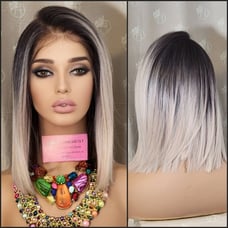 Celebrity freepart Divaqueen rosegold pink blonde dark root h.d lace front wig