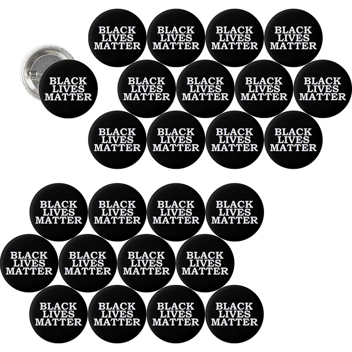 1.5” Set of x25 Black Lives Matter BLM White on Black Pins