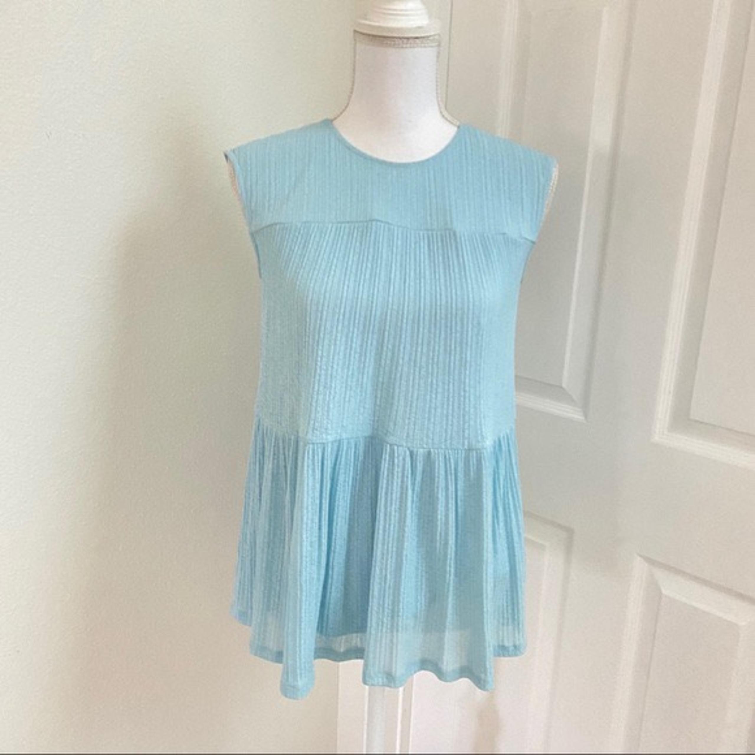 Juicy Couture Baby Blue Gauzy Swing Top