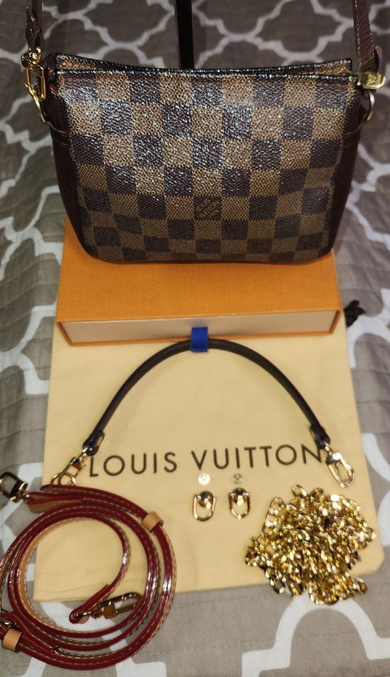 LOUIS VUITTON DAMIER TROUSSE MAKEUP HANDBAG DATE STAMPED SP1014