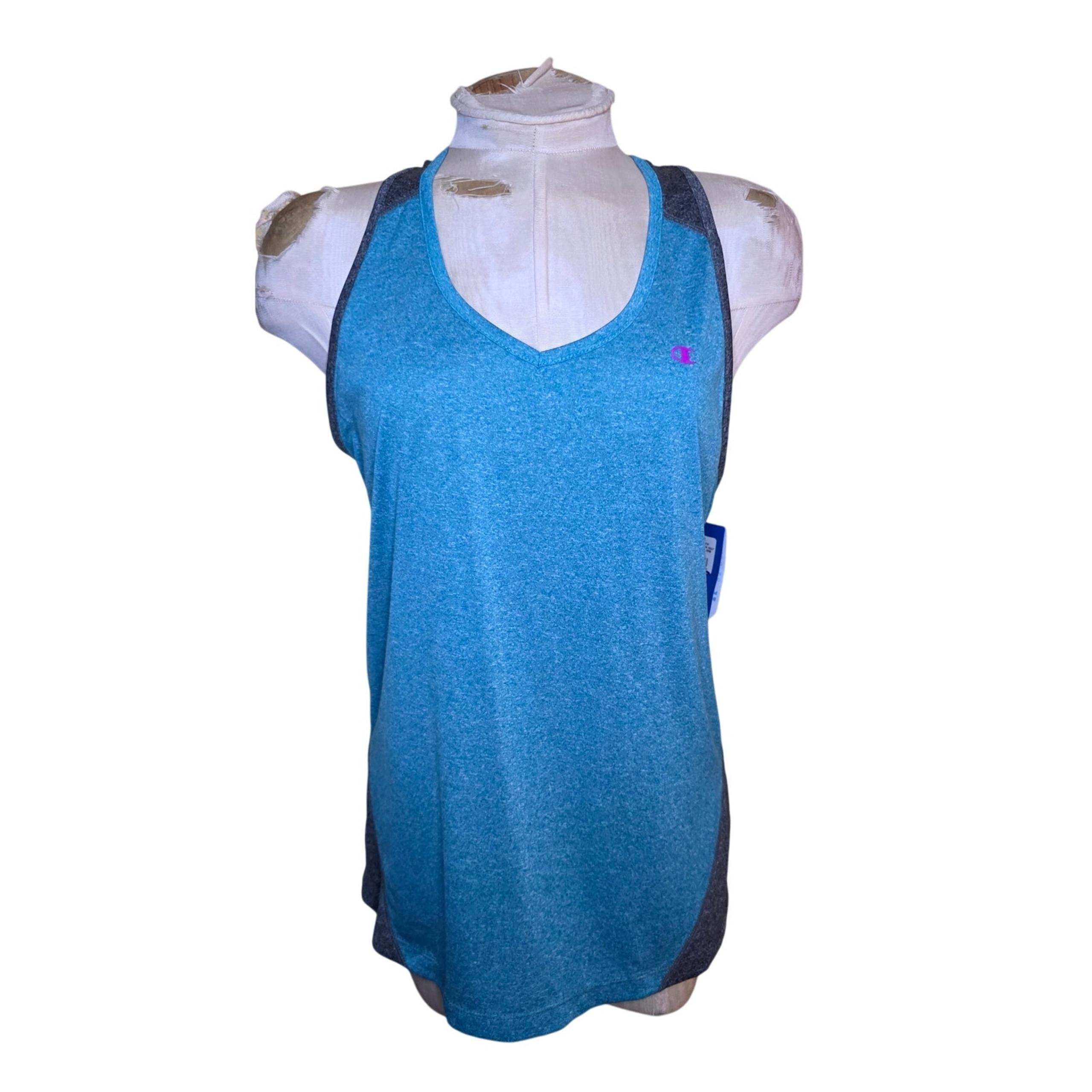 Champion PowerTrain Vapor Women's Size L Blue Racer Back Athletic Tank Top NWT